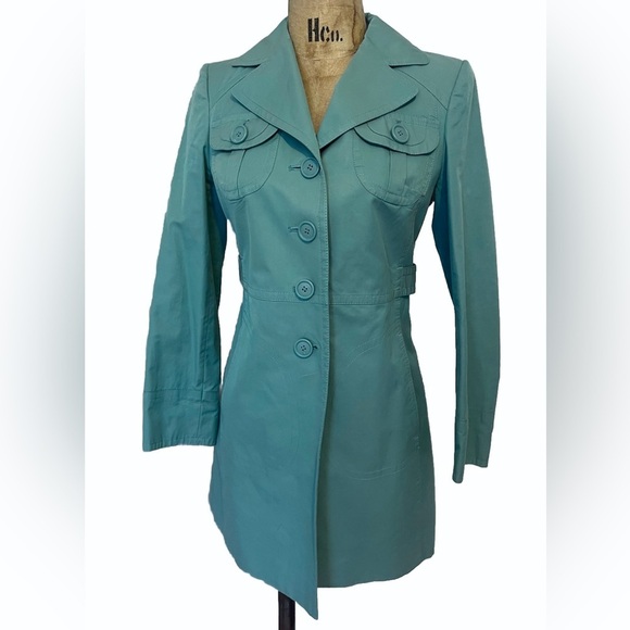LOFT Jackets & Blazers - Ann Taylor LOFT Teal Trench Coat w Notched Lapel and Fitted Silhouette Like New!